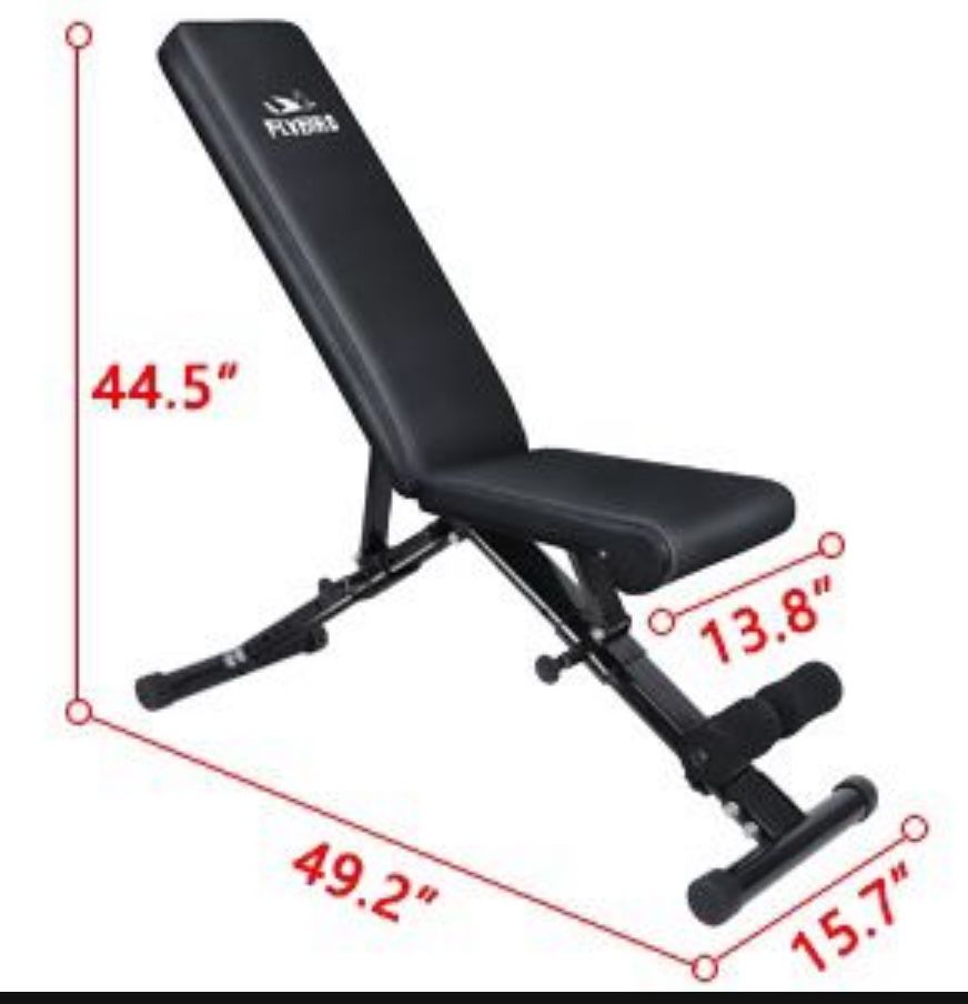 Weight Bench, Adjustable Strength Training Bench for Full Body Workout with Fast Folding
