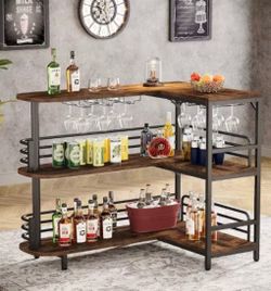 Tiered liquor table with storage shelf Mesa de Licores con Amacenimiento