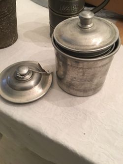 5 Galvanized Canisters with Lids