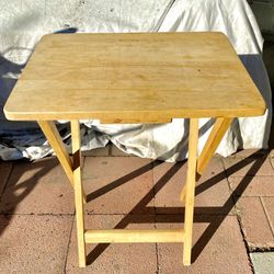 Folding Portable TV Dinner Snack Tray Wooden Table