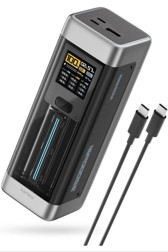 140W Power Bank, 25,000mAh 3-Port Laptop Portable Charger, Fast Charging Battery Pack for Travel and Outdoor Work, Compatible with iPhone