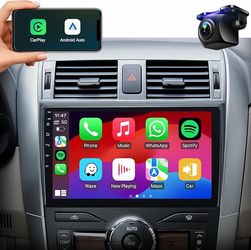 Car Stereo Radio Toyota Corolla 2009-2013, Apple CarPlay Android Auto, Bluetooth, 9” Touch Screen Head Units, Backup Camera