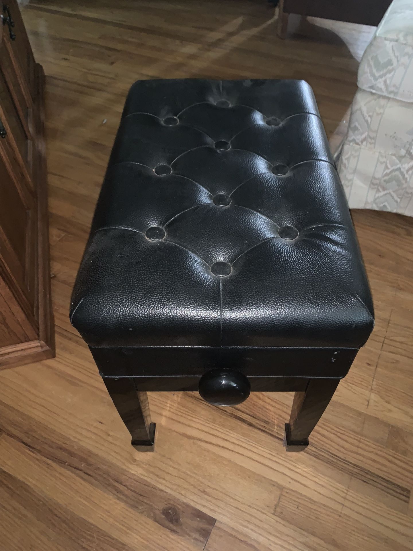 Small Black Ottoman