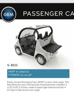 Gem car Flat Bed / golf Cart Bed