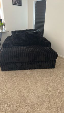 Black Ashley furniture oversized chaise