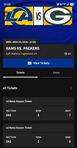 Los Angeles Rams vs Green Bay Packers 11/25