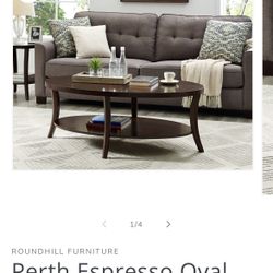 Oval Coffee Table with Shelf