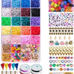 4560 Pcs Clay Beads for Bracelet Making, 20 Colors Heishi Beads with Letter...