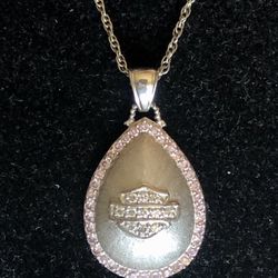 Sterling Silver Harley-Davidson Pendant w/Necklace 