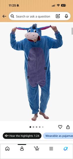 XL Eeyore costume onesie