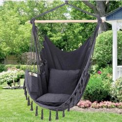 💥Hammock Chair Macrame Swing - Max 330 Lbs-Hanging Cotton Rope capacity 400lbs 🌺