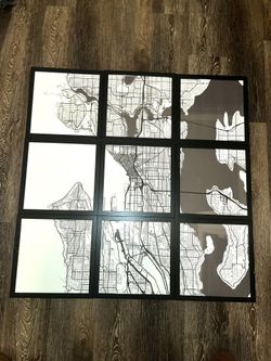 Framed Seattle Map