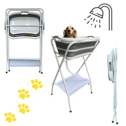 Collapsible Pet Shower Bathtub with Stand