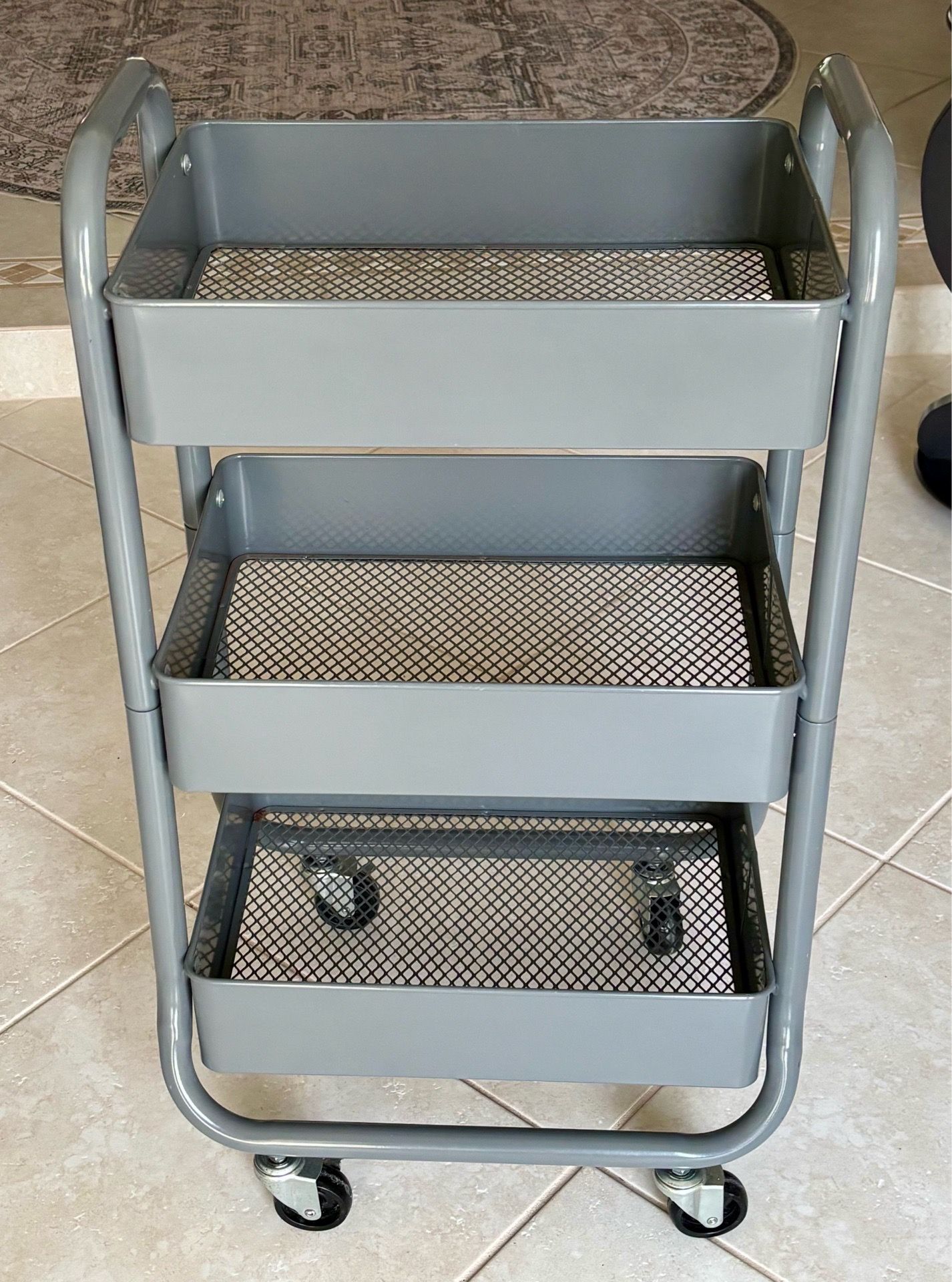 3-Tier Metal Rolling Utility Storage Cart
