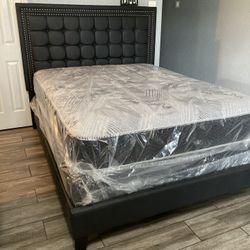 New Queen Size Bed With Mattress Included! 