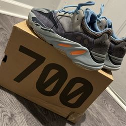 adidas gazelle silver green womens Yeezy Bright Blue 700s Size 12 – My Cuzin Vintage main image 1