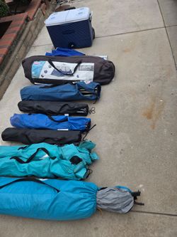 Camping chairs and tent