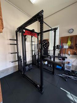 ROGUE FM-6 TWIN FUNCTIONAL TRAINER, matador, matador hanger, safety straps, band pegs, storage pins, cerakote pull up bar, stainless steel lat tower, 