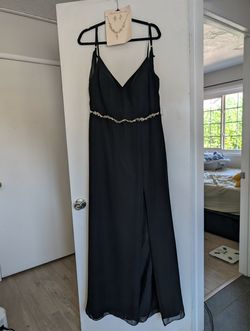 Azazie Size 16 Black Full Length Dress