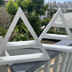 2 Triangle Wooden Shelves 