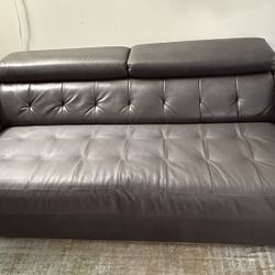 Grey Leather Couch 