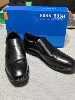 Nunn Bush Black Leather Slip-On Dress Shoes