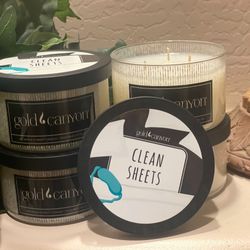 4 Gold Canyon Candles Clean sheets Candles
