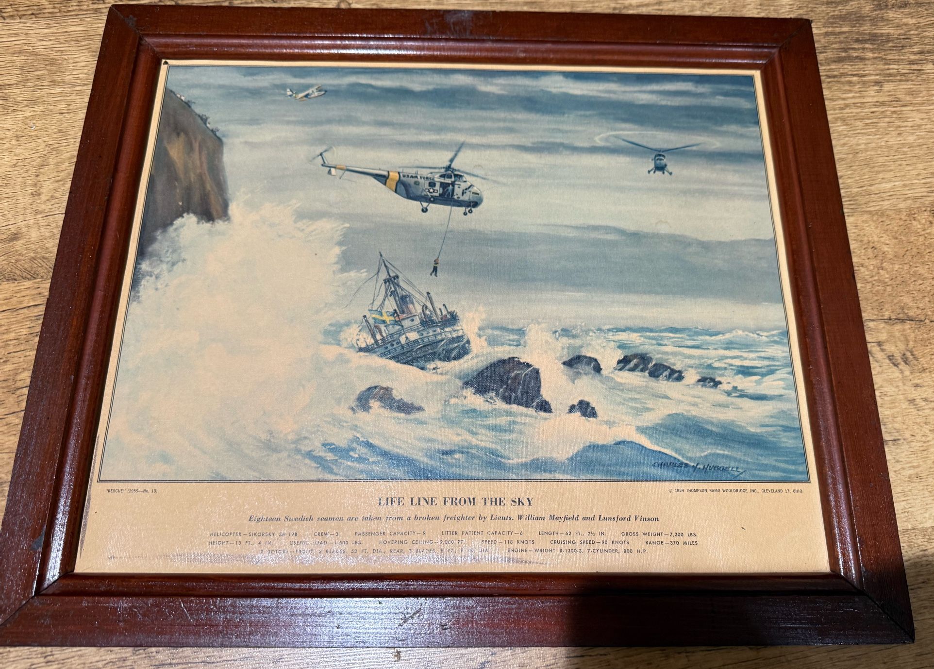Charles Hubbell Life Line From The Sky Framed America At It’s Best 1959