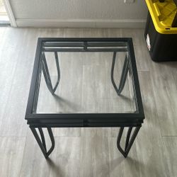 Free- Glass Top Metal Table