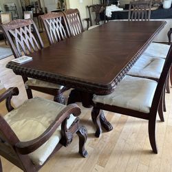 wood dining table (seats 8)