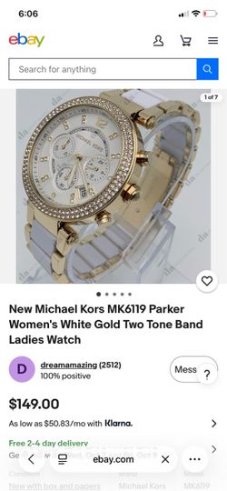 White and gold watch Michael kors
