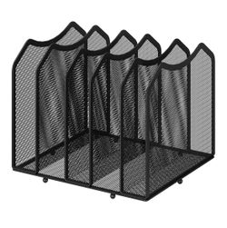 Black Mesh Desktop File Sorter Organizer, 5-Section