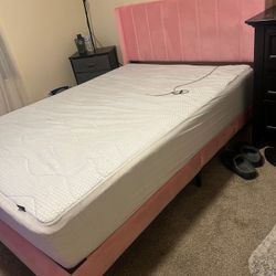 pink full size bed frame / headboard