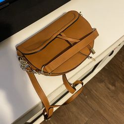 Steve Madden brown faux leather shoulder bag
