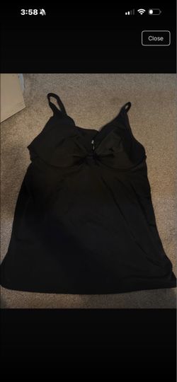 44D Black Cami Tank Top with Bow Detail