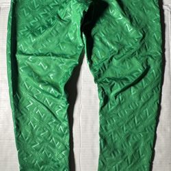 Pre Owned Fair Last 2 Photos Print Cracking  Zumba Wear Fitness Leggings  All Over Print  Printed  Green  Women  Size Large