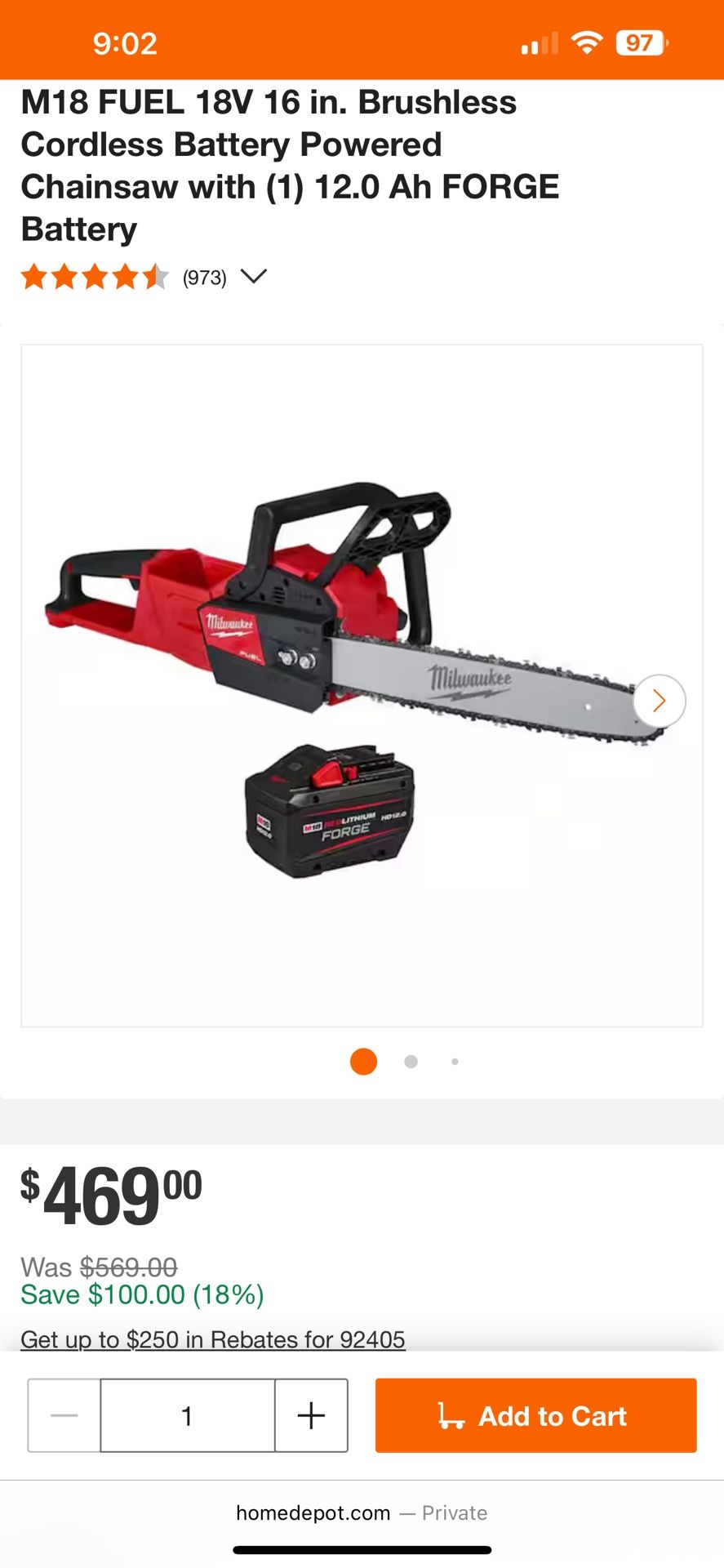 Milwaukee Chainsaw