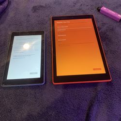 Two Amazon Fire Tablets Unlocked Works Great 
