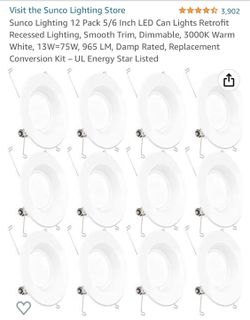12 Pack - Sunco 5/6 Inch LED Retrofit Lights