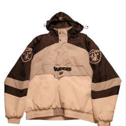 Vintage Oakland Raiders Pullover Puffer