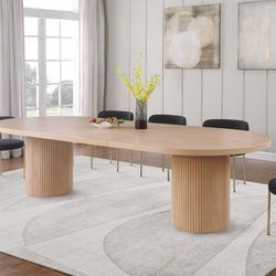 💎OVAL LIGHT OAK DINING TABLE CREAM OR BLACK CHAIRS 7 PIECE SET💎