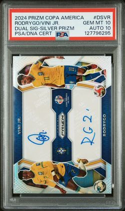2024 Prizm Copa America Vini Jr/Rodrygo Dual Auto /25 #DSVR PSA 10 