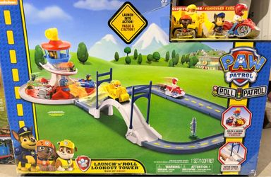NEW Paw Patrol Launch ‘N Roll Lookout Tower Track Set w/ Vehicles