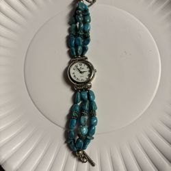 Vintage Navajo Silver And Turquoise Peyote Bird Watch 