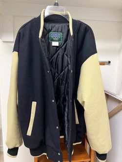 Navy and Cream Varsity Letterman Jacket