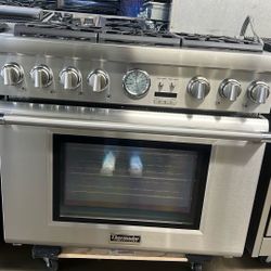 THERMADOR 36”WIDE DUAL FUEL RANGE STOVE STAINLESS STEEL