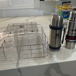 MOVING SALE-NEW STAINLESS STEEL DISH RACKS AND BEVERAGE BOTTLES  $25 FOR ALL 4 ITEMS  PICK UP IN WESTMINSTER CITY 92683 WESTMINSTER BLVD AND SPRING DA