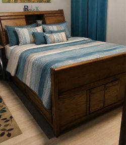 Wood Bed Frame with storage