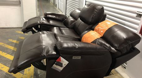 Aleena leather 2025 power reclining loveseat
