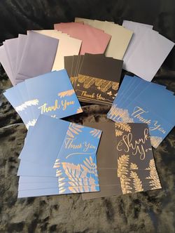 25 Thank You Cards with 25 Matching Envelopes